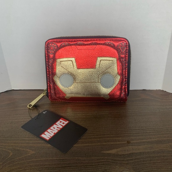 Loungefly Marvel pop Iron Man Cosplay  nwt Pop! Zip Around Wallet - Picture 2 of 15